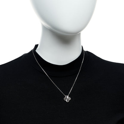 Van Cleef & Arpels 18K White Gold Guilloche Vintage Alhambra Pendant Necklace 2 of 6