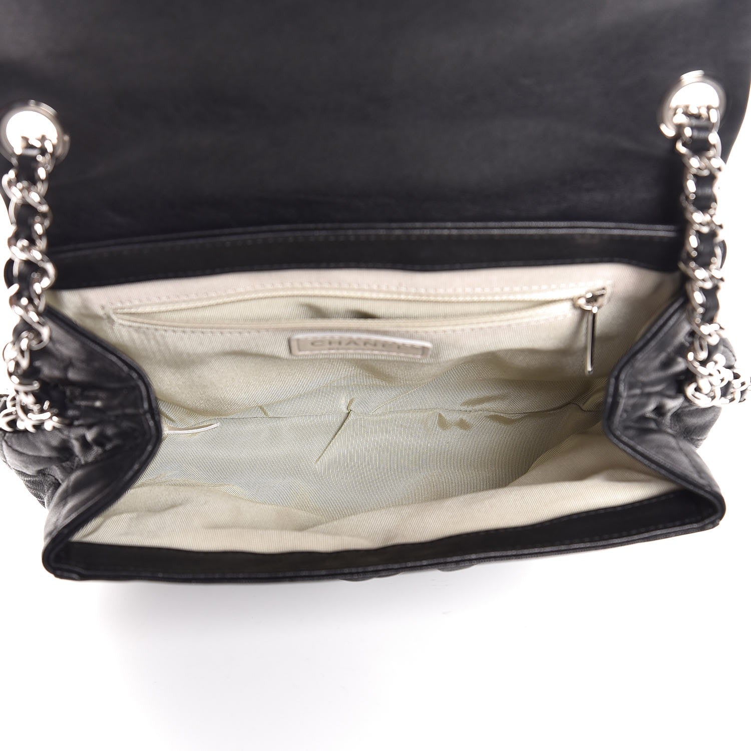 Chanel Washed Lambskin Quilted Medium Chain Around Messenger Black 5 of 8