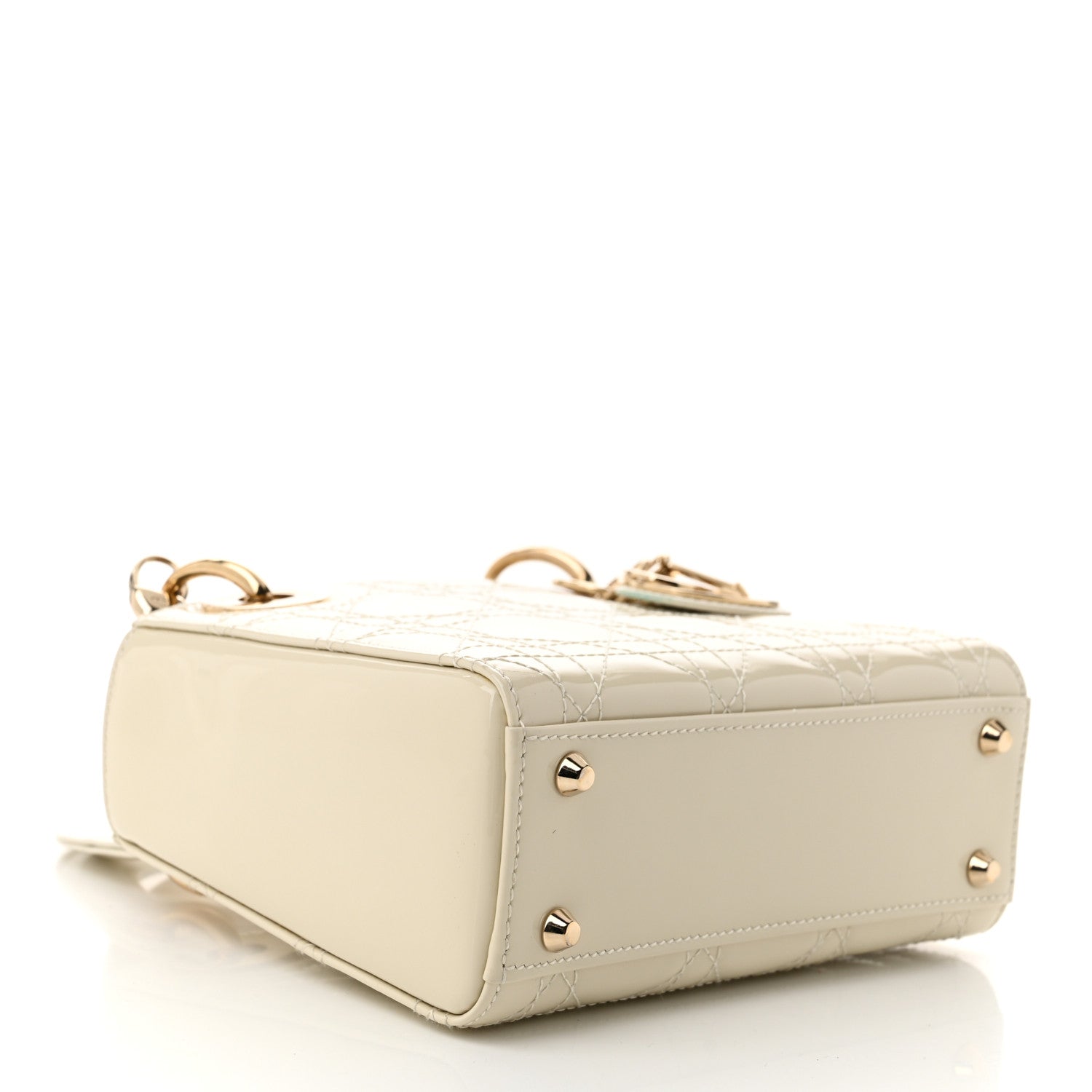 Christian Dior Patent Cannage Mini Lady Dior Ivory 4 of 11