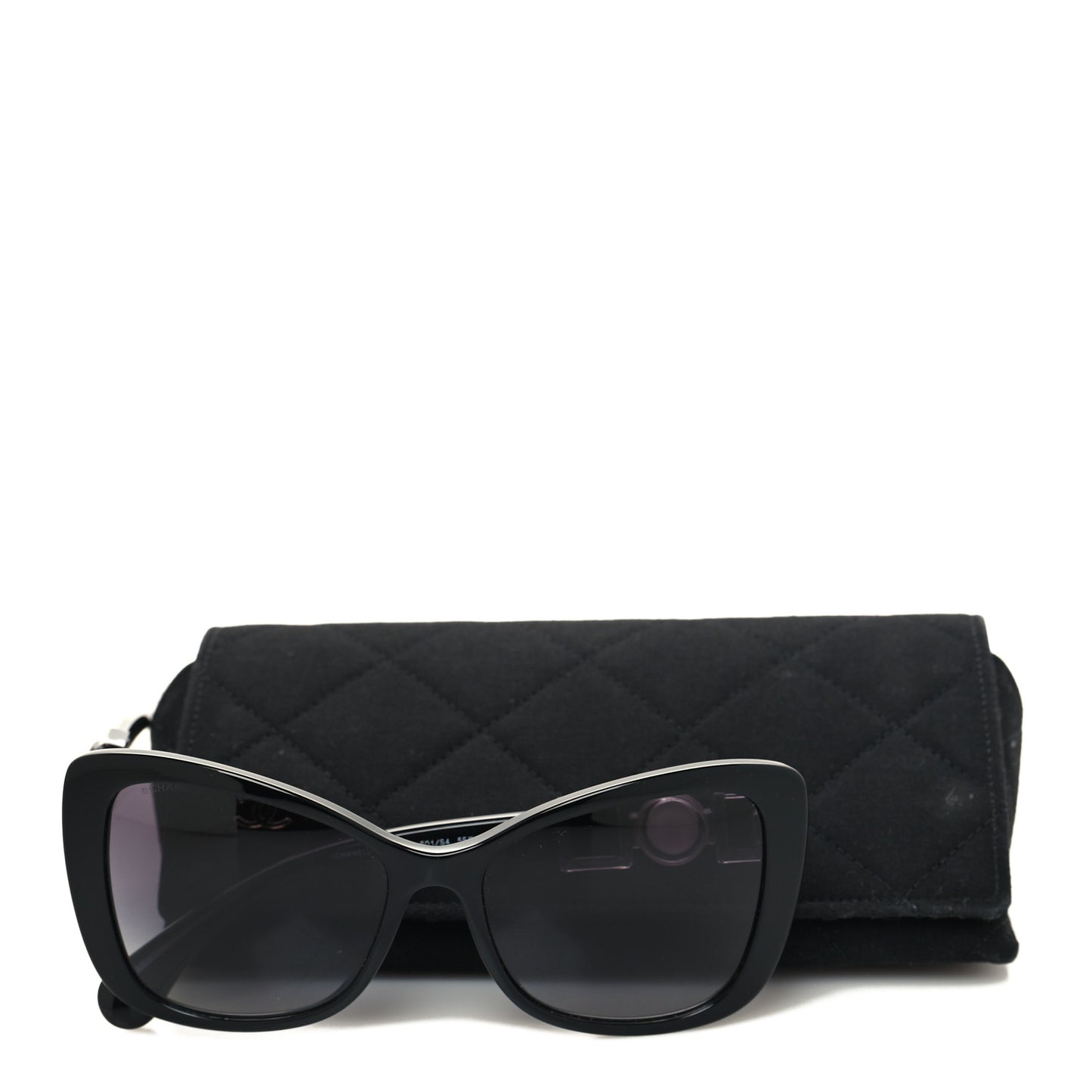 Acetate Pearl Butterfly Sunglasses 5445-H Black