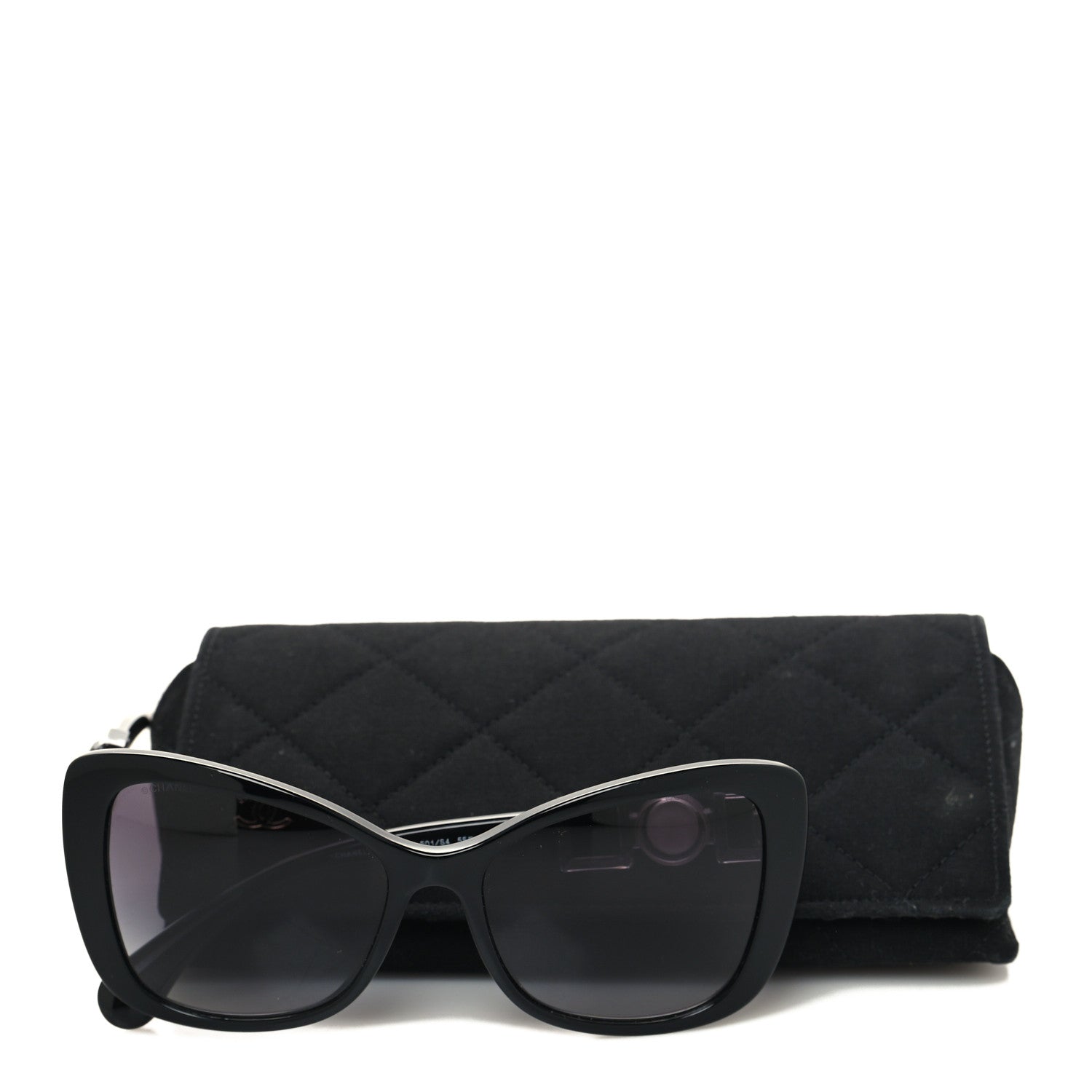Chanel Acetate Pearl Butterfly Sunglasses 5445-H Black 6 of 6