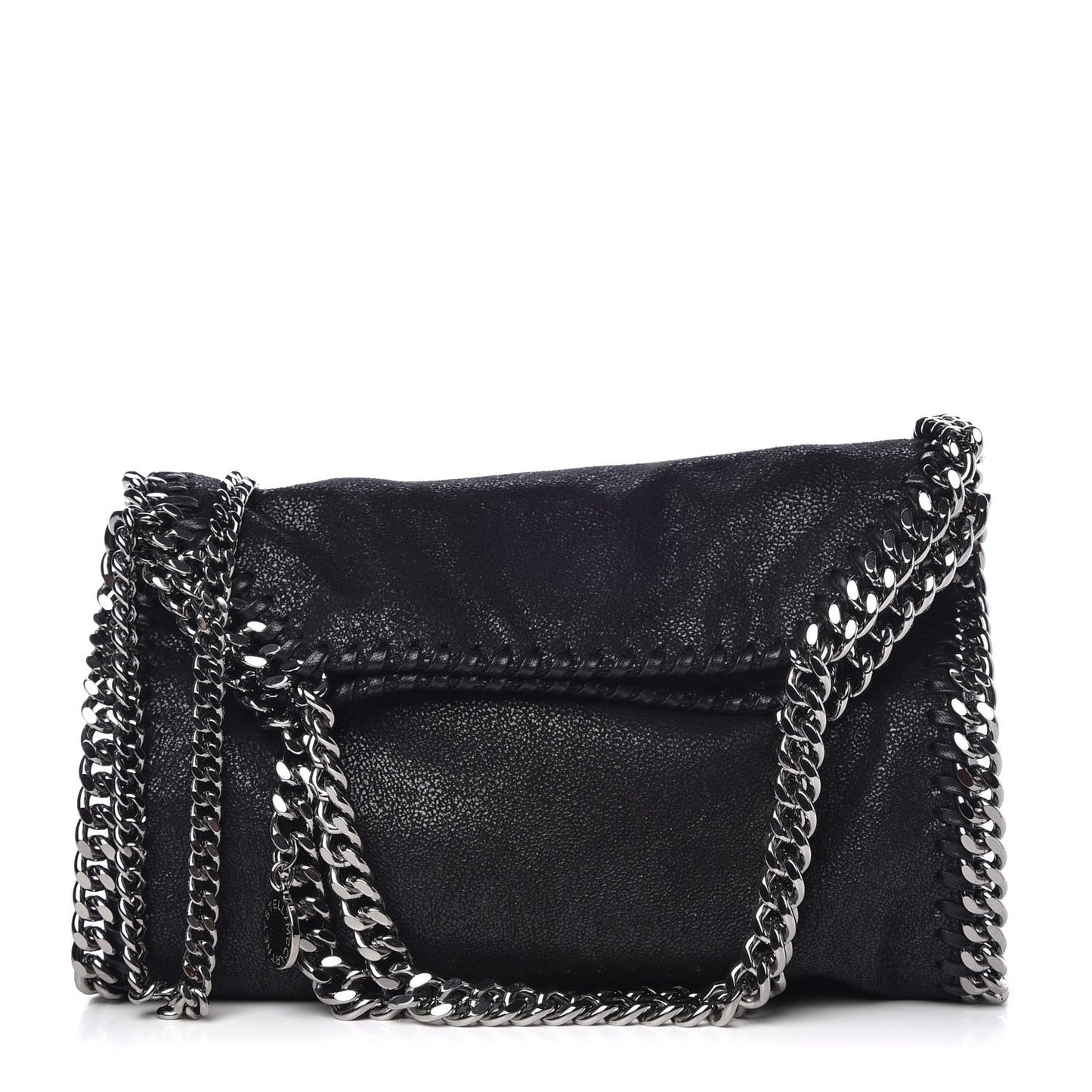 Shaggy Deer Mini Falabella Fold Over Tote Black