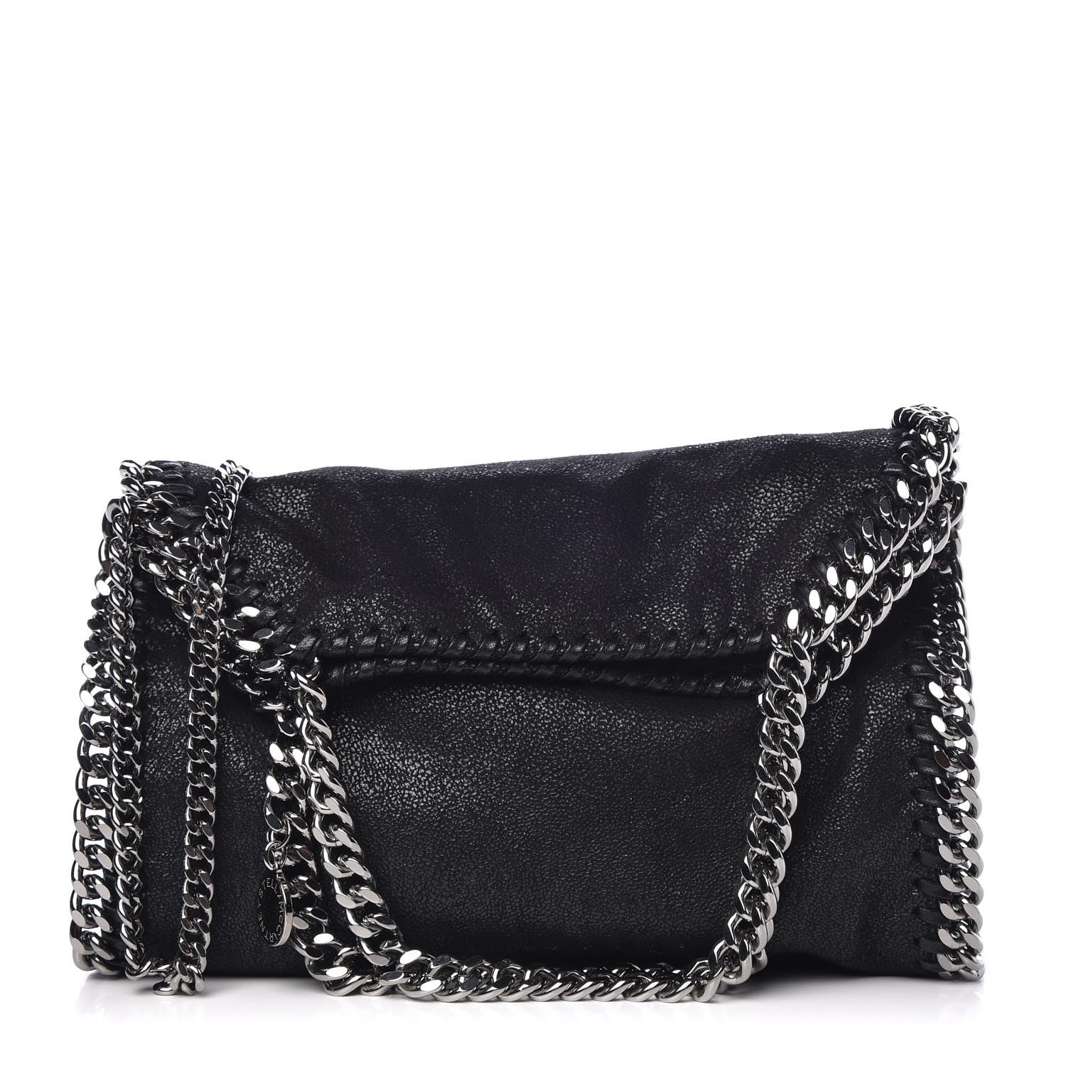 Stella McCartney Shaggy Deer Mini Falabella Fold Over Tote Black 1 of 8
