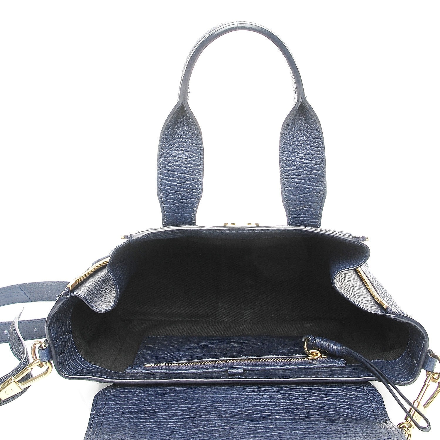 3.1 Phillip Lim 3.1 Textured Calfskin Mini Pashli Satchel Ink 5 of 8