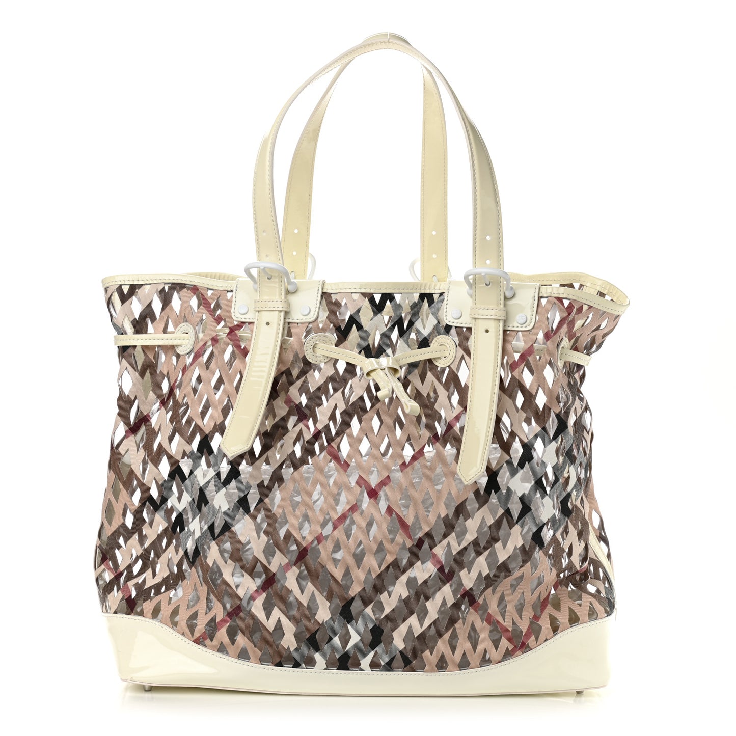 Supernova Check Net Drawstring Bag White