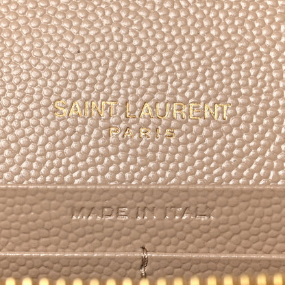 Saint Laurent Grain De Poudre Matelasse Chevron Monogram Chain Wallet Nude Powder 6 of 8