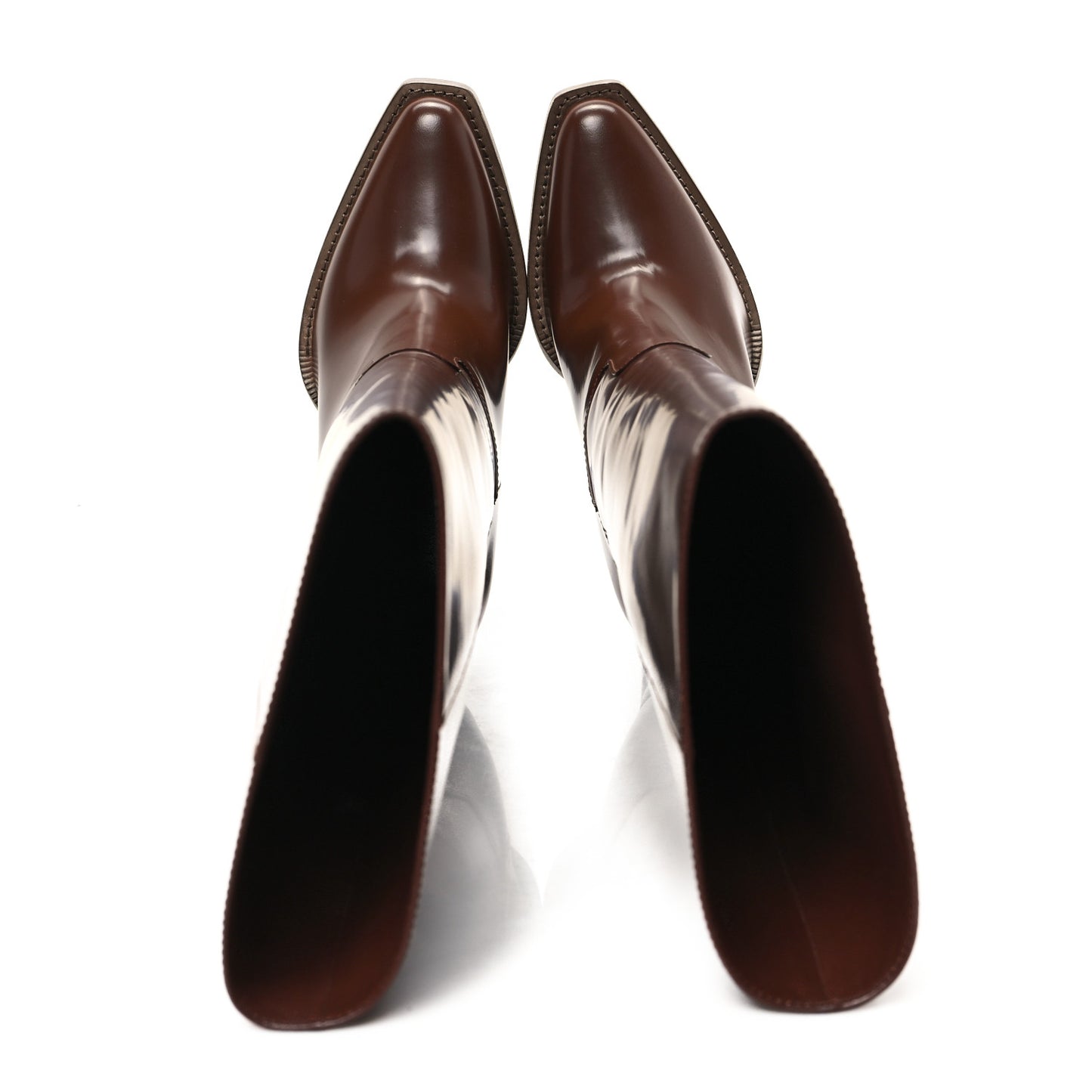Vitello Abrasivato 110mm Cut Baguette Knee Boots 36.5 Cuoio