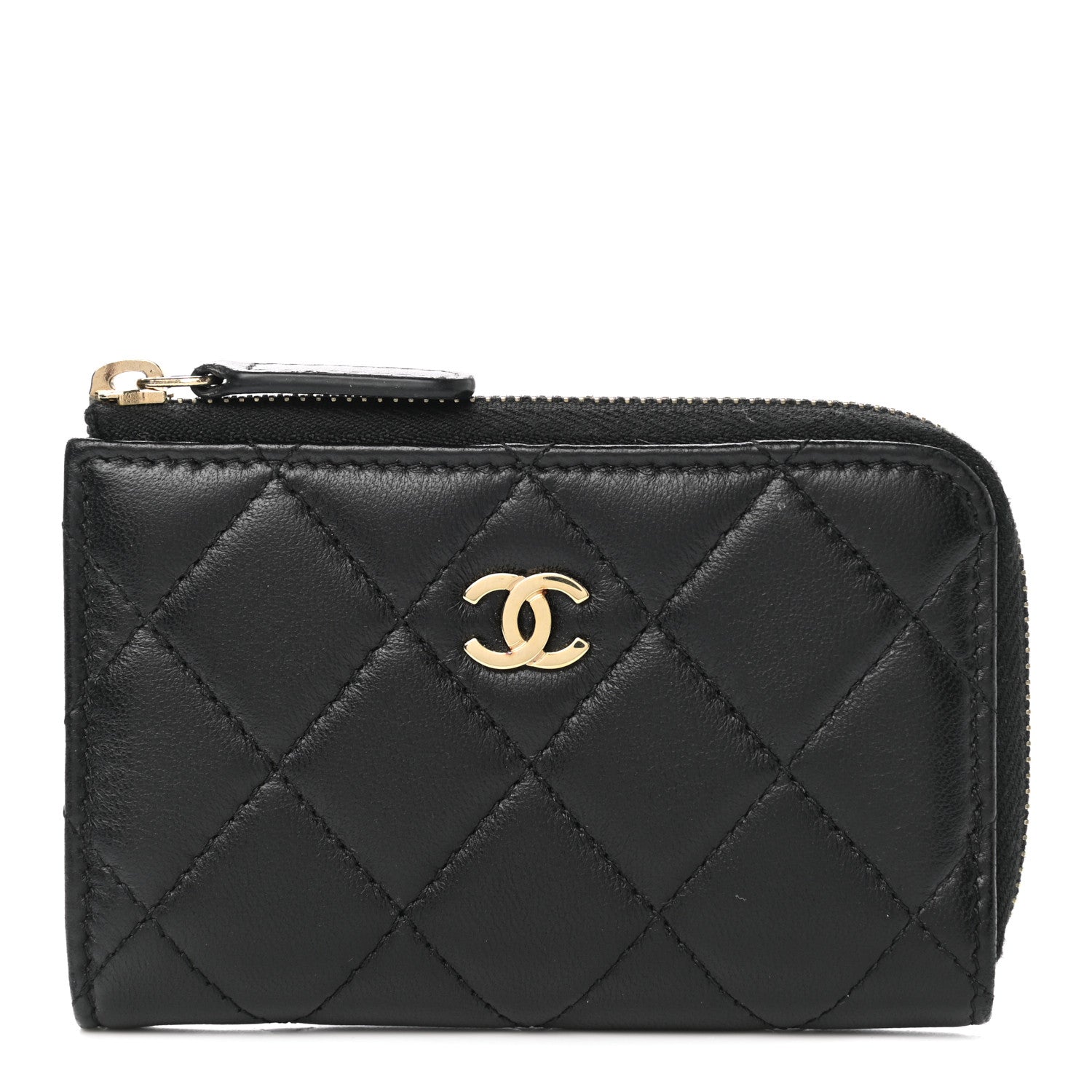 Chanel Lambskin Quilted Key Holder Case Black 1 of 8