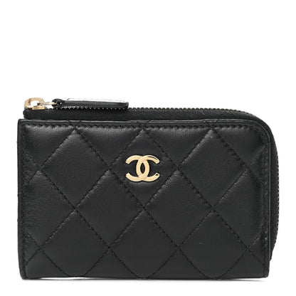 Chanel Lambskin Quilted Key Holder Case Black 1 of 8