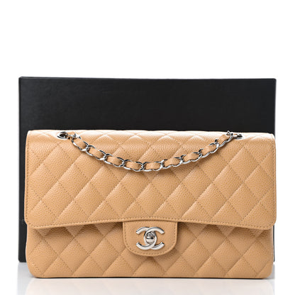 Chanel Caviar Quilted Medium Double Flap Beige 11 of 11