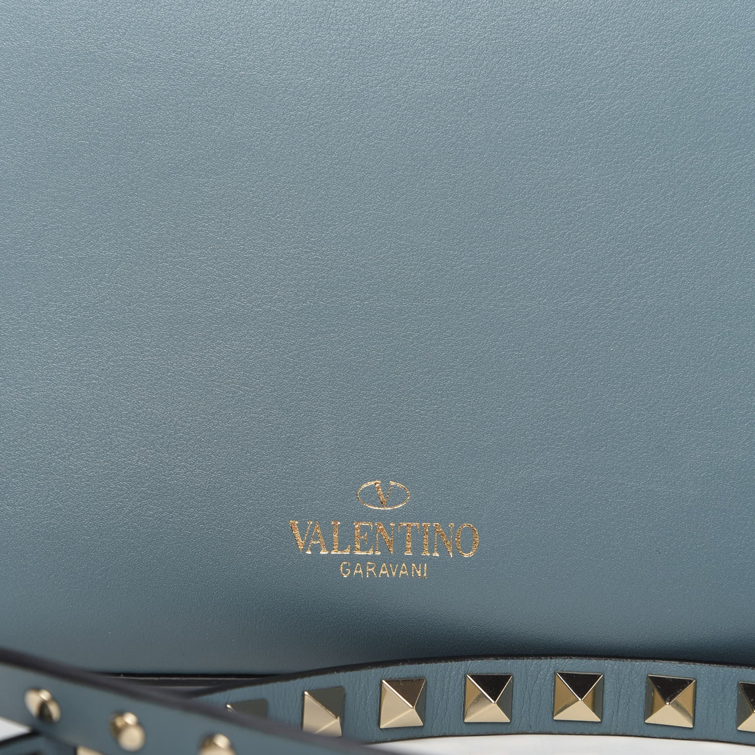 Valentino Garavani Vitello Rockstud Flip Lock Crossbody Bag Light Blue 10 of 11