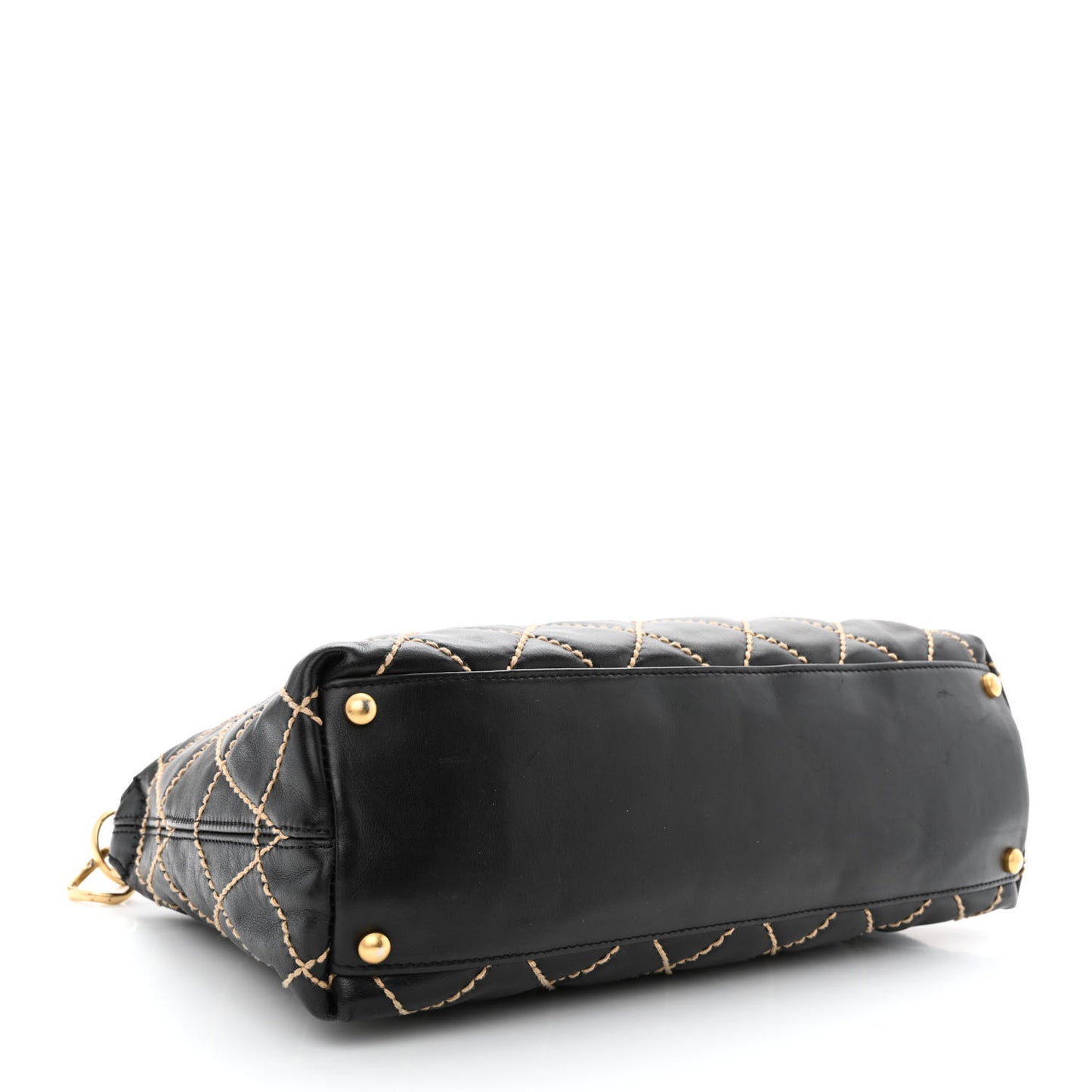 Calfskin Wild Stitch Hobo Black