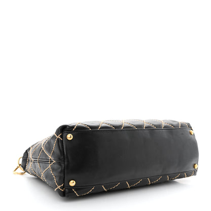 Chanel Calfskin Wild Stitch Hobo Black 4 of 16