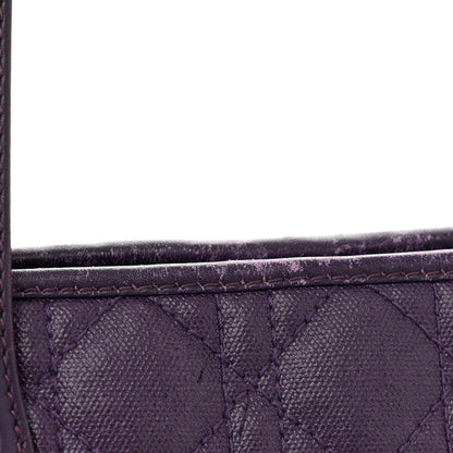 Christian Dior Coated Canvas Cannage Medium Panarea Tote Purple 18 of 20