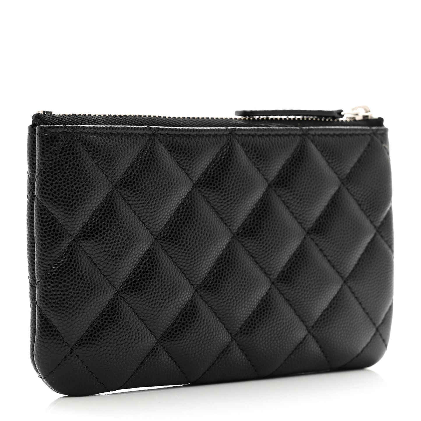 Caviar Quilted CC Logo Small Pouch Black