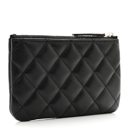 Chanel Caviar Quilted CC Logo Small Pouch Black 3 of 8