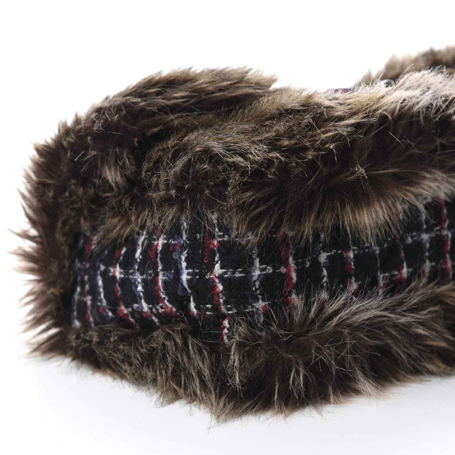Chanel Tweed Arctic Fantasy Fur Flap Blue Red 6 of 10