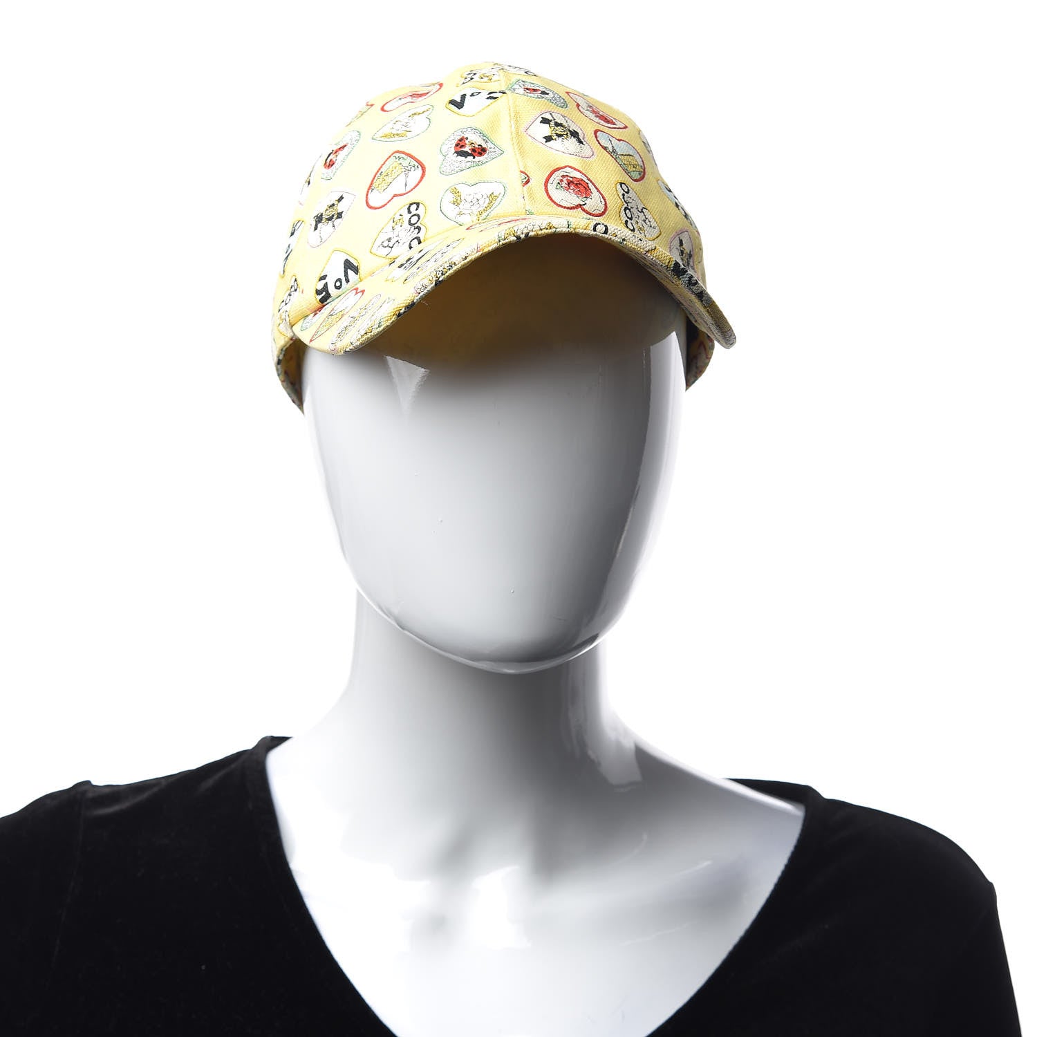 Chanel Canvas Coco Hearts Cap Hat S Yellow 2 of 6