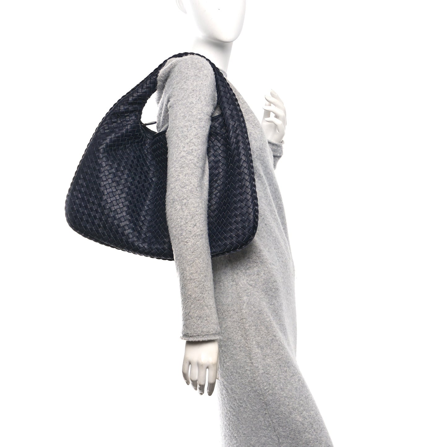 Nappa Intrecciato Large Veneta Hobo Black