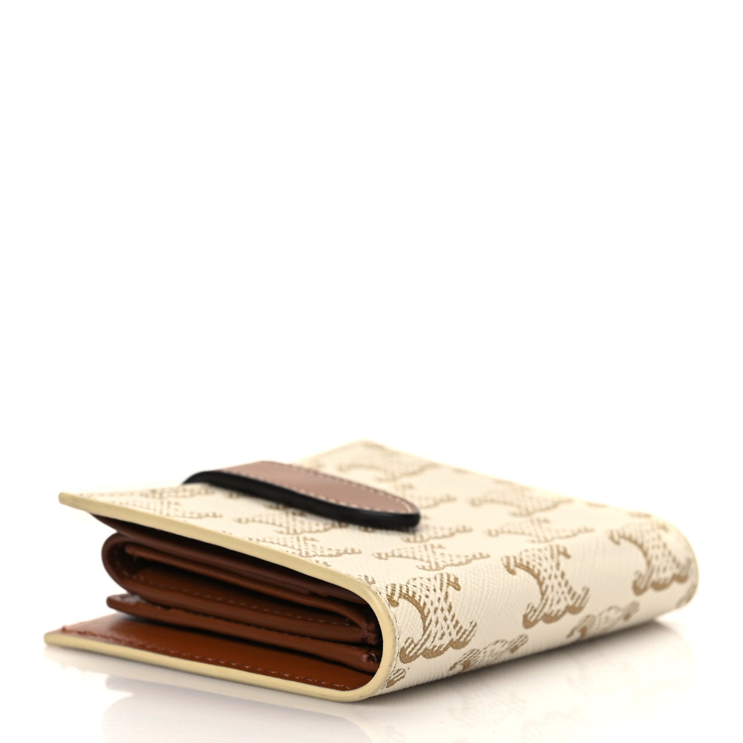Canvas Triomphe Small Strap Wallet White