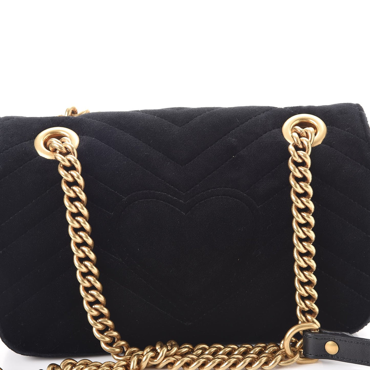 Velvet Matelasse Mini GG Marmont Shoulder Bag Black