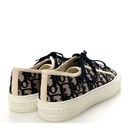 Christian Dior Canvas Oblique Walk'N'Dior Low Top Sneakers 38.5 Deep Blue 5 of 9