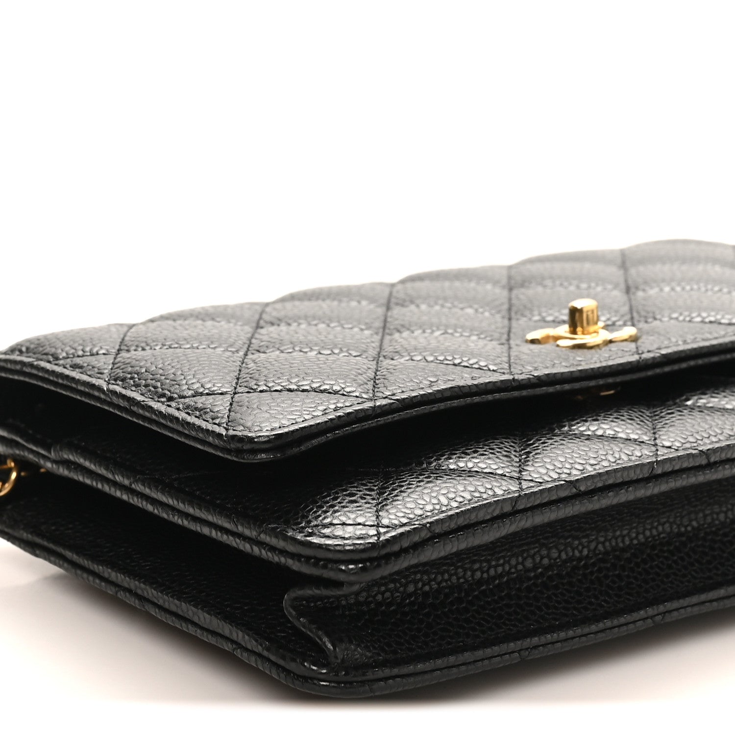 Chanel Caviar Quilted CC Turnlock Wallet On Chain WOC Black 10 of 12