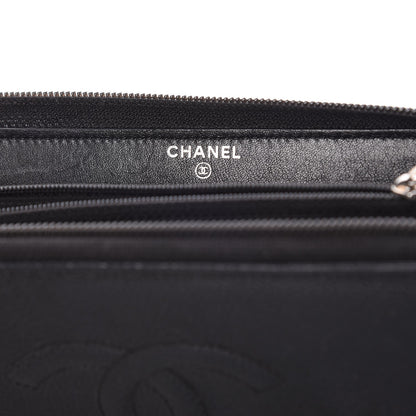 Chanel Caviar Large Timeless CC Zip Around Wallet Black 7 of 10