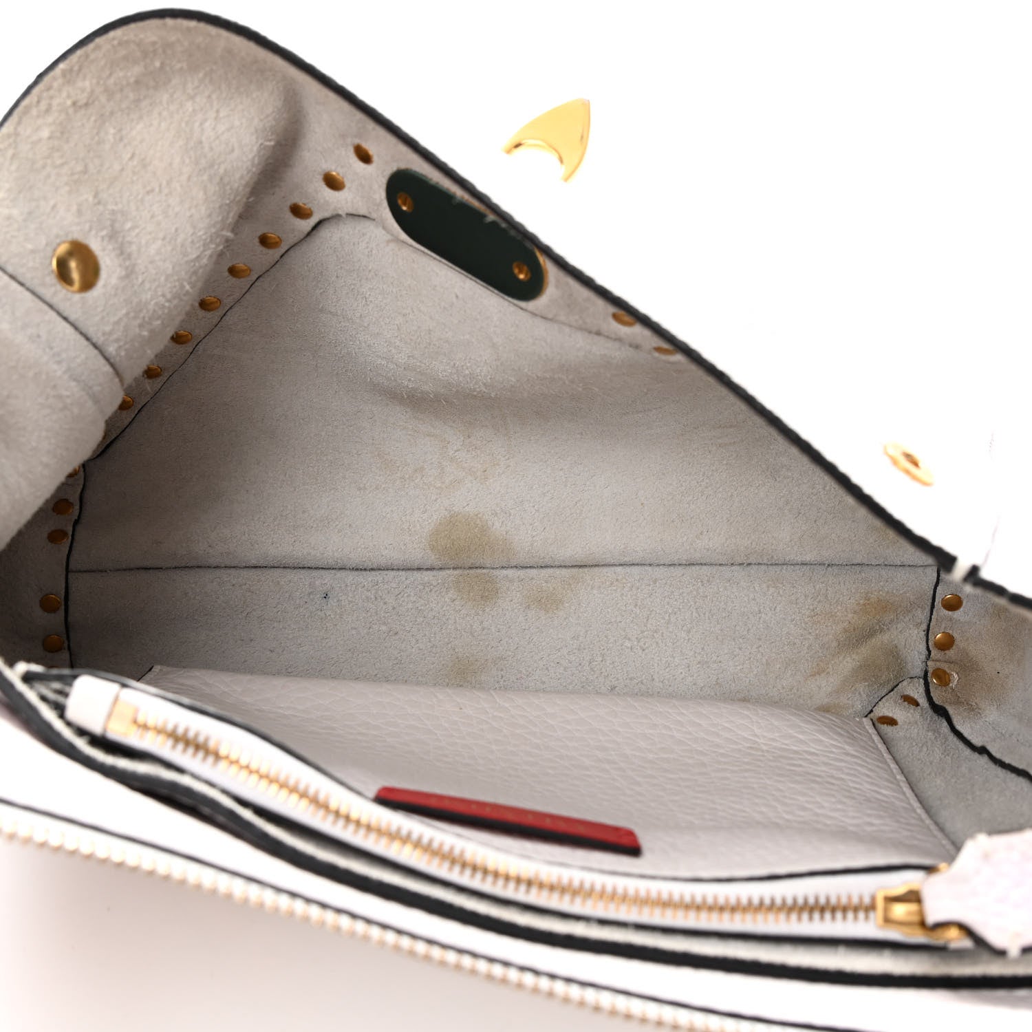 Valentino Garavani Pebbled Calfskin Medium Rockstud Hype Shoulder Bag White 5 of 19