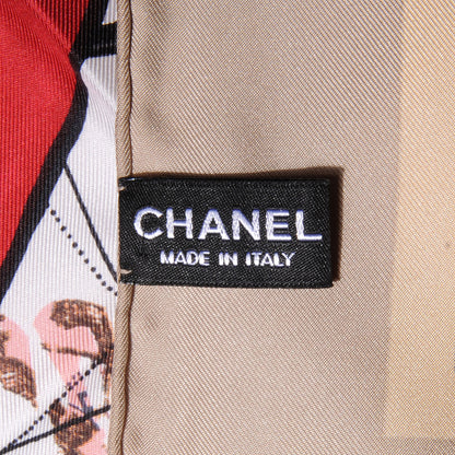 Chanel Silk Map Square Scarf CC 4 of 5