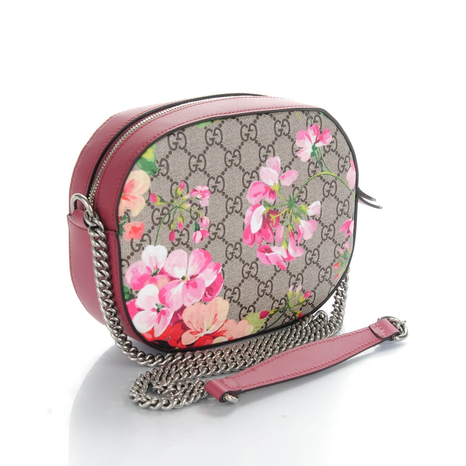 Gucci GG Supreme Monogram Blooms Mini Chain Shoulder Bag Beige Multicolor Dry Rose 3 of 7