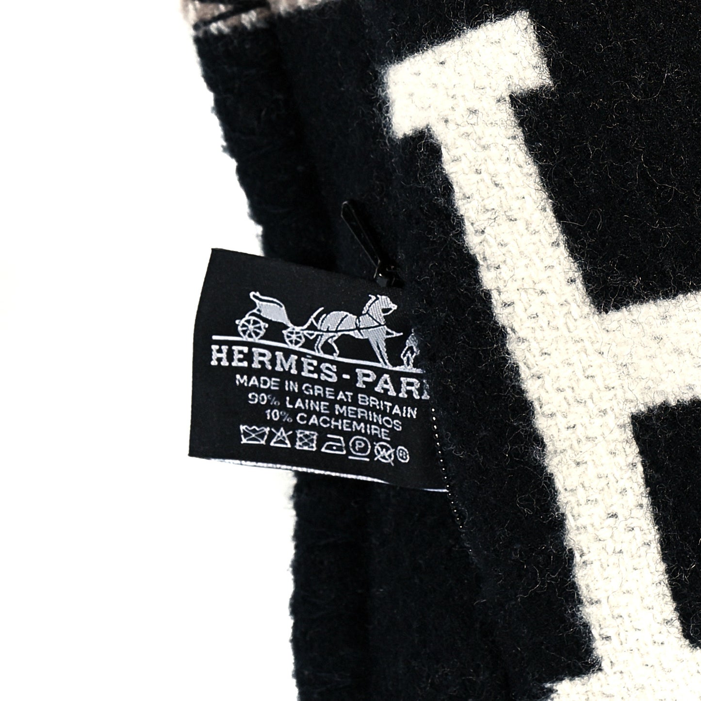 Wool Cashmere Avalon III Pillow PM Ecru Black