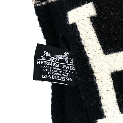 Hermes Wool Cashmere Avalon III Pillow PM Ecru Black 3 of 3