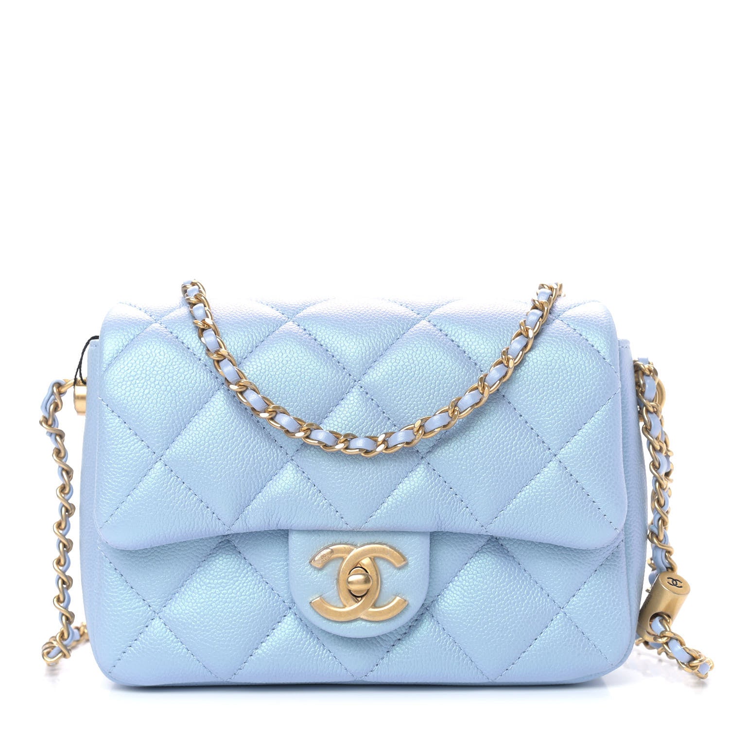 Chanel Iridescent Caviar Quilted Mini My Perfect Flap Light Blue 1 of 8