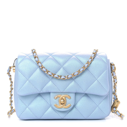 Chanel Iridescent Caviar Quilted Mini My Perfect Flap Light Blue 1 of 8