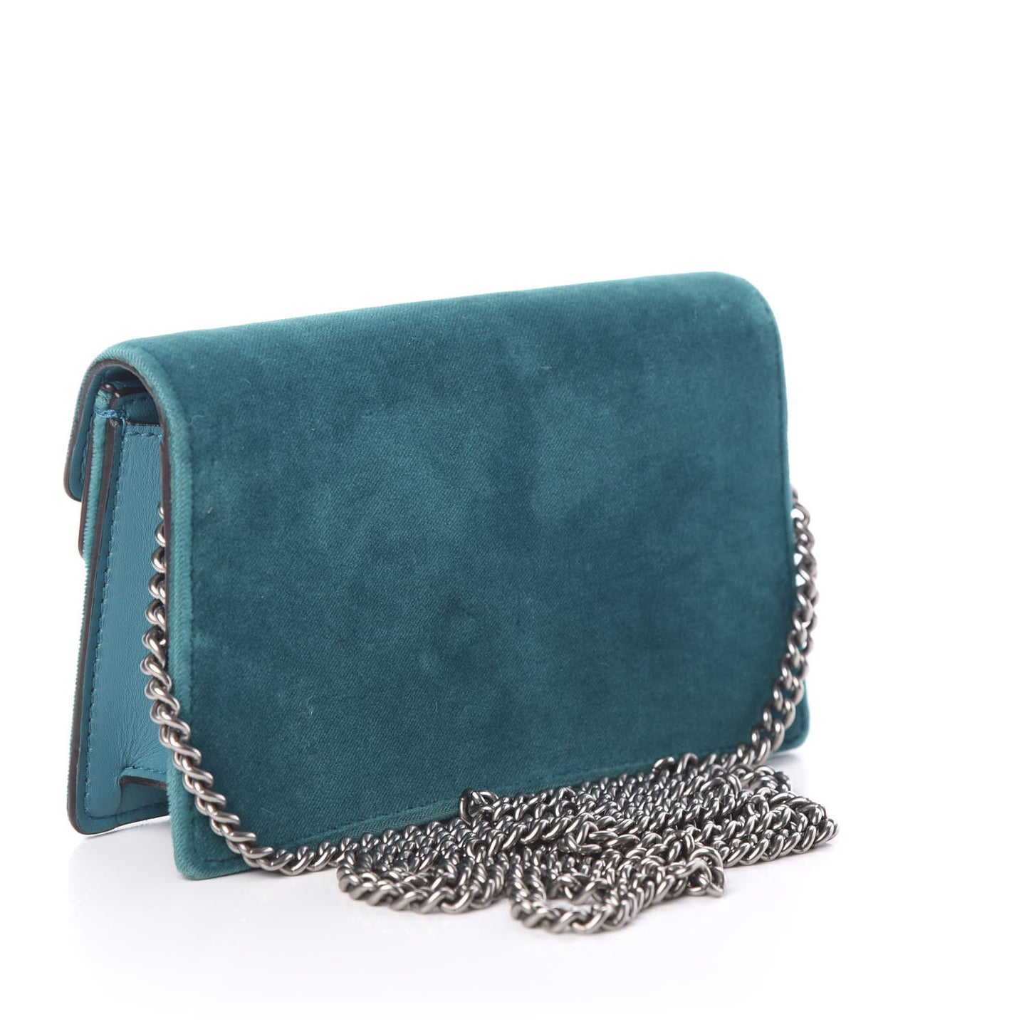 Velvet Super Mini Dionysus Shoulder Bag Pavone Cyan