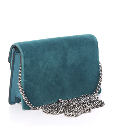 Gucci Velvet Super Mini Dionysus Shoulder Bag Pavone Cyan 2 of 11