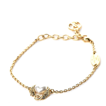 Louis Vuitton Crystal Pearl Angel Love Bracelet Gold 1 of 5