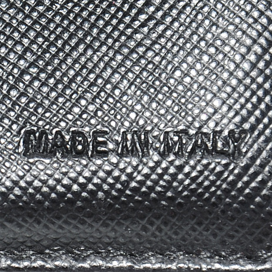 Saffiano Compact Zip Around Wallet Black