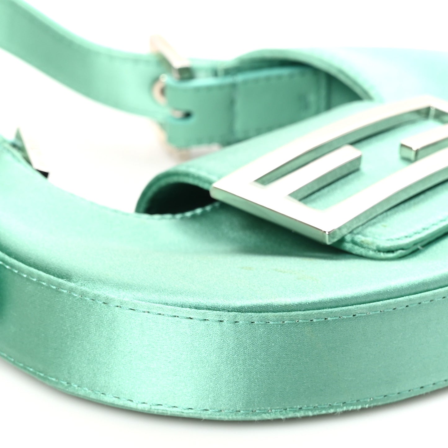 Silk Satin Mini Cookie Hobo Bag Spring Turquoise