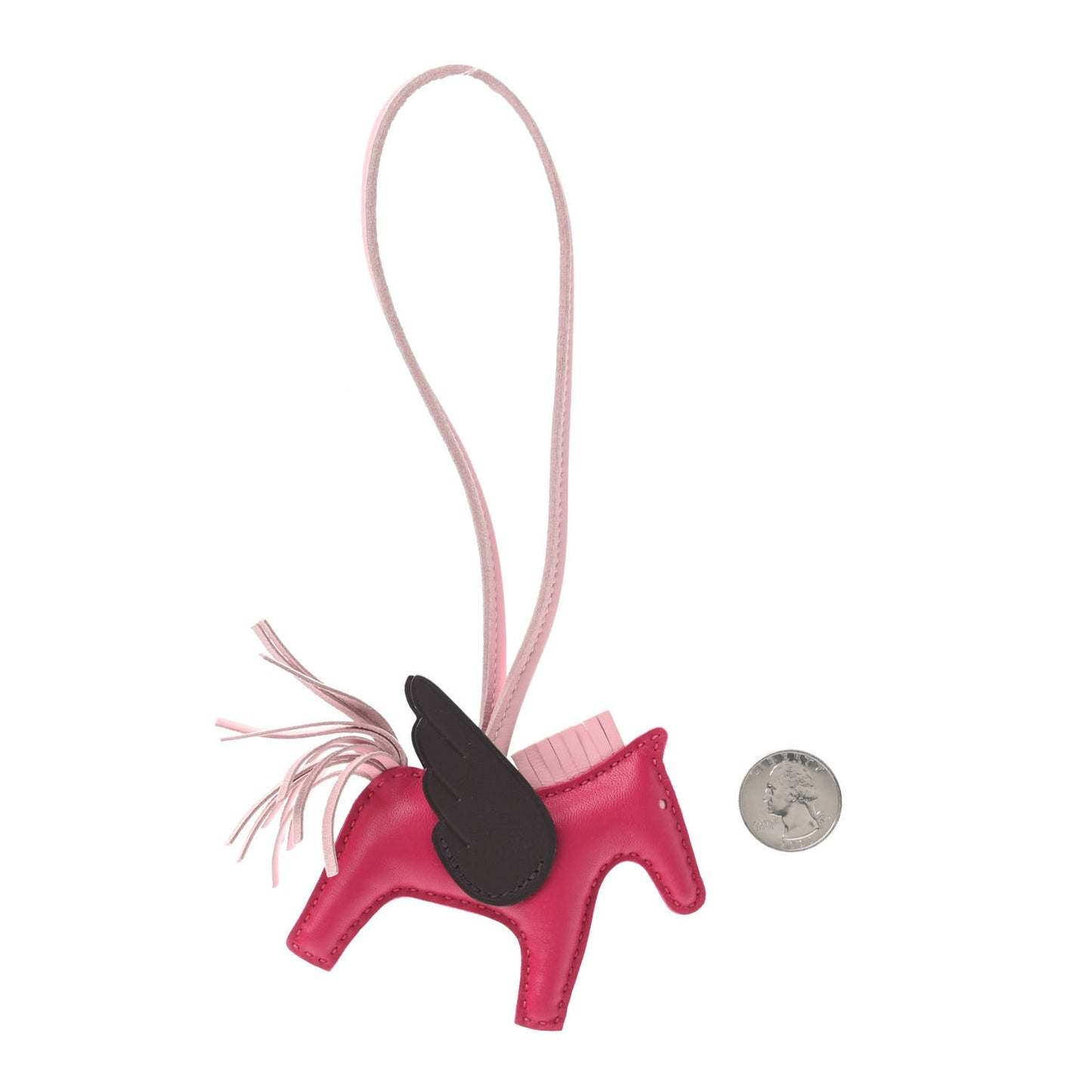 Milo Lambskin Grigri Rodeo Pegase Horse Bag Charm PM Framboise Rose Sakura Rouge Sellier