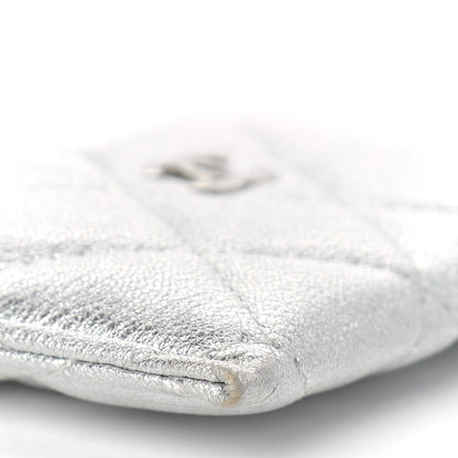 Chanel Metallic Lambskin Quilted Card Holder Silver 9 of 12