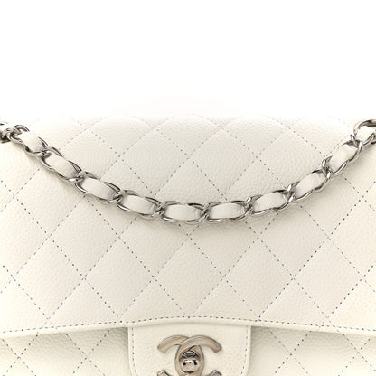 Chanel Caviar Quilted Medium Double Flap White 8 of 15