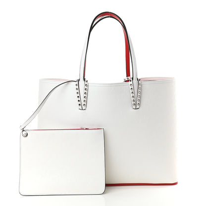 Christian Louboutin Calfskin Spikes East West Cabata Tote White 3 of 11