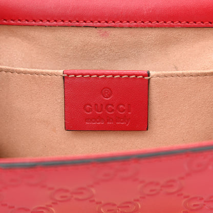 Gucci Guccissima Small Padlock Shoulder Bag Hibiscus Red 6 of 13