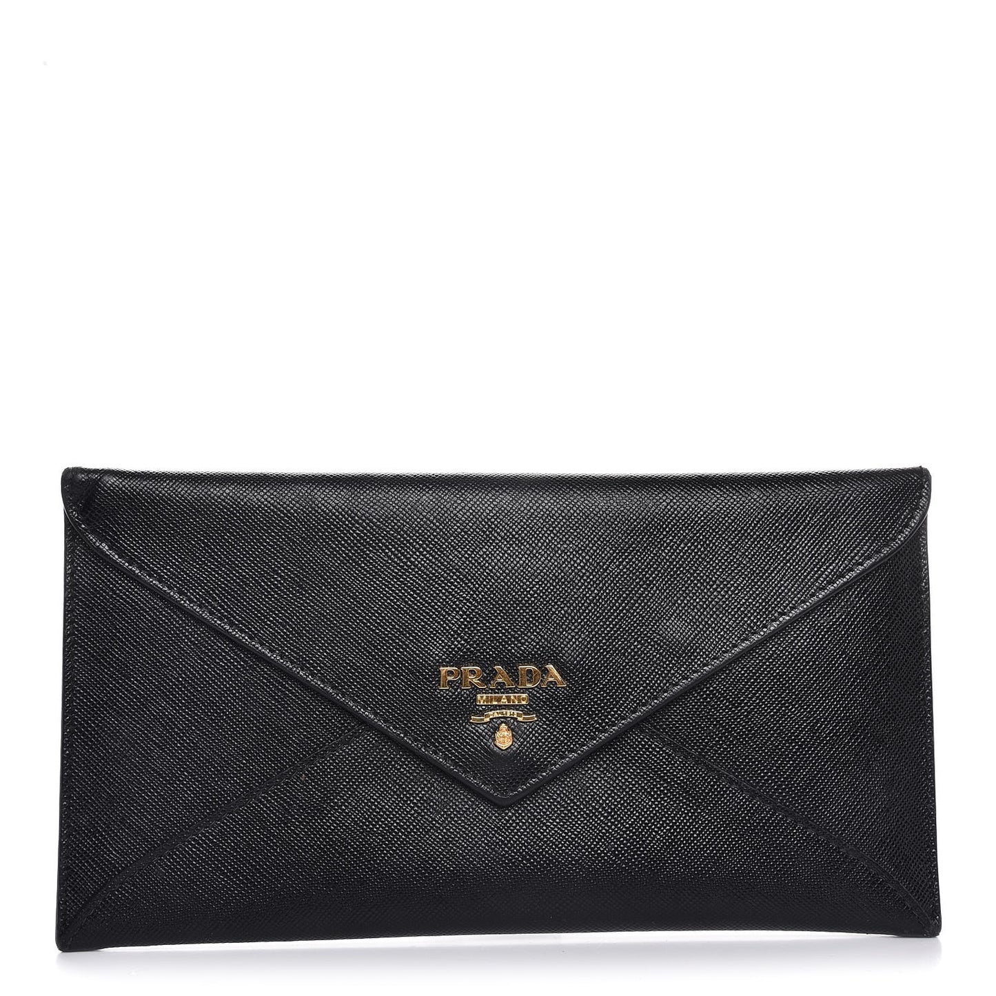 Saffiano Metal Envelope Wallet Black