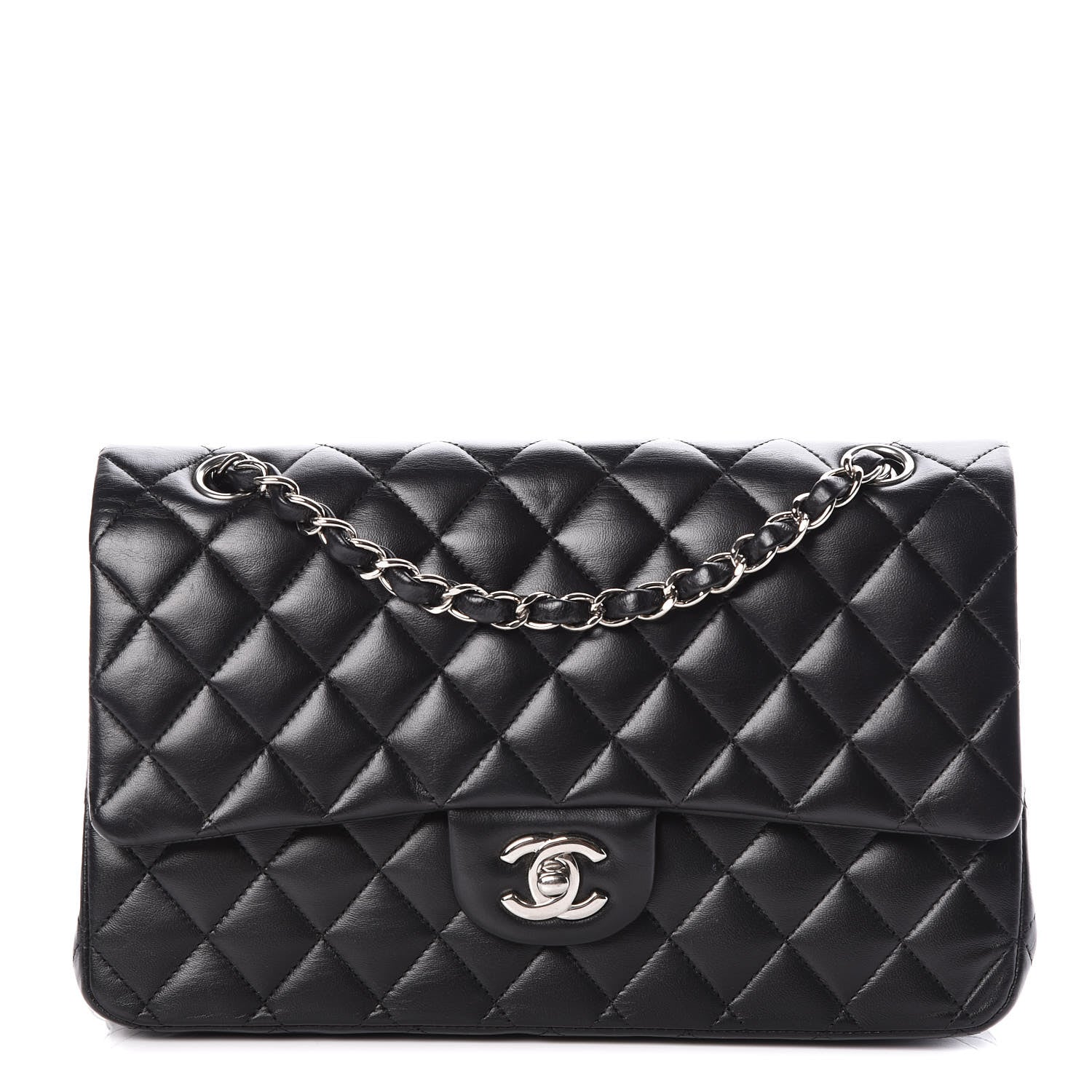 Chanel Lambskin Quilted Medium Double Flap Black 1 of 9