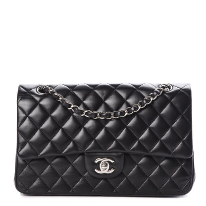 Chanel Lambskin Quilted Medium Double Flap Black 1 of 9