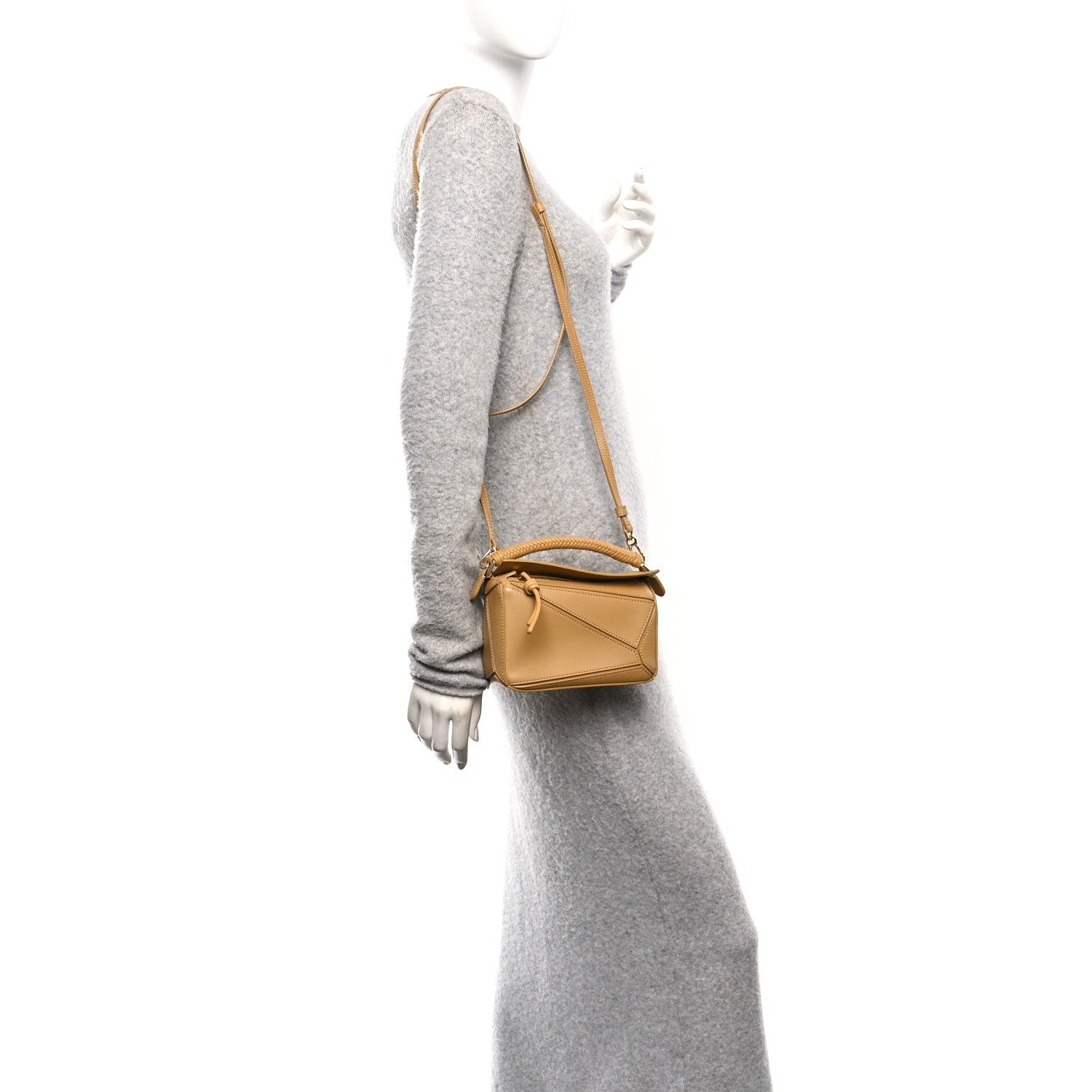 Loewe Calfskin Mini Woven Puzzle Bag Sahara 2 of 11