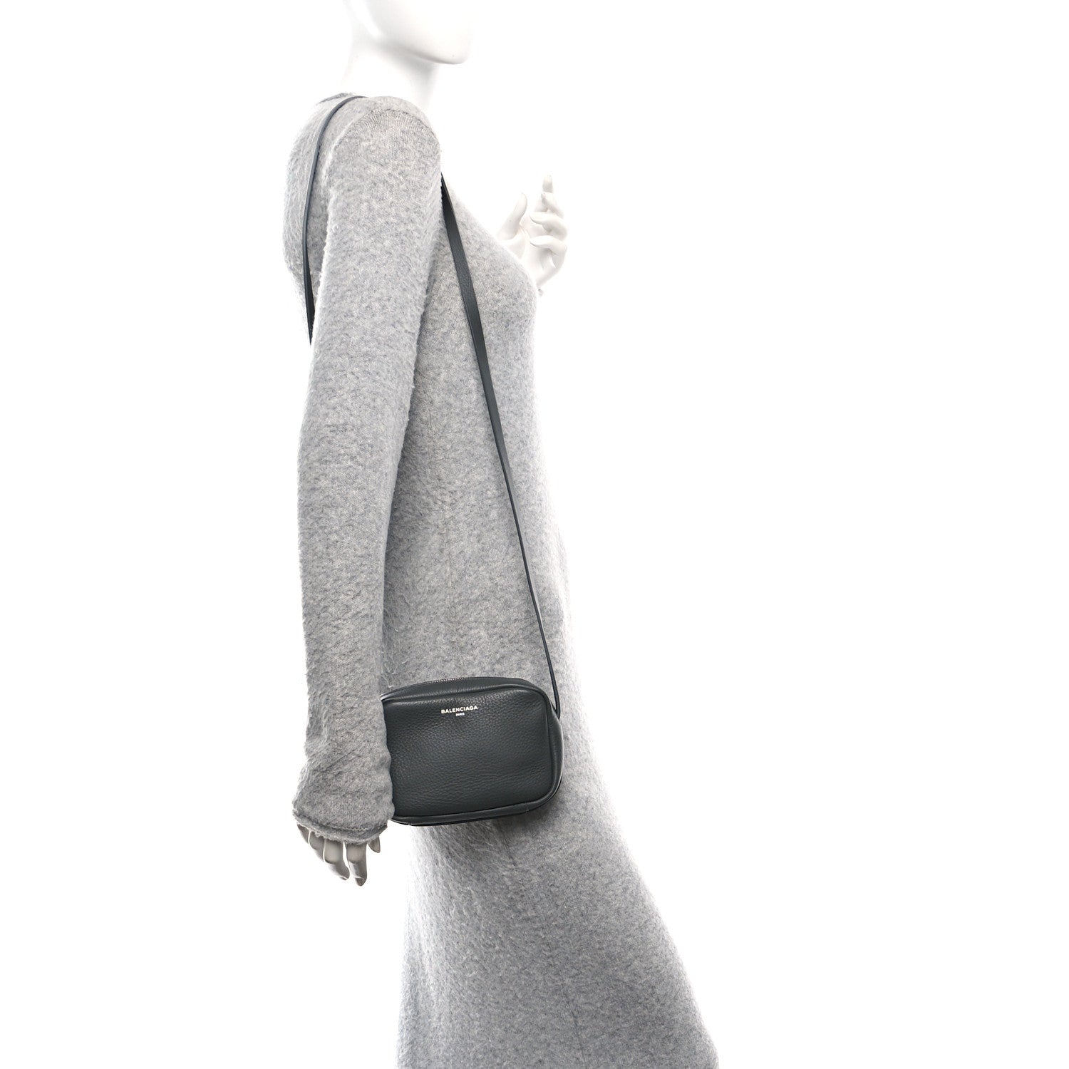Balenciaga Calfskin Logo XS Everyday Camera Bag Gris Fossile 2 of 11